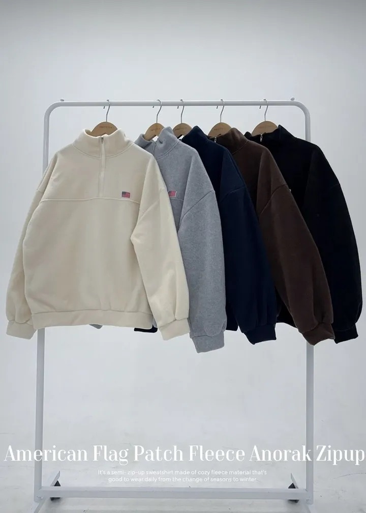 【優惠預訂】韓國FLEECE HALF ZIP-UP（5色）