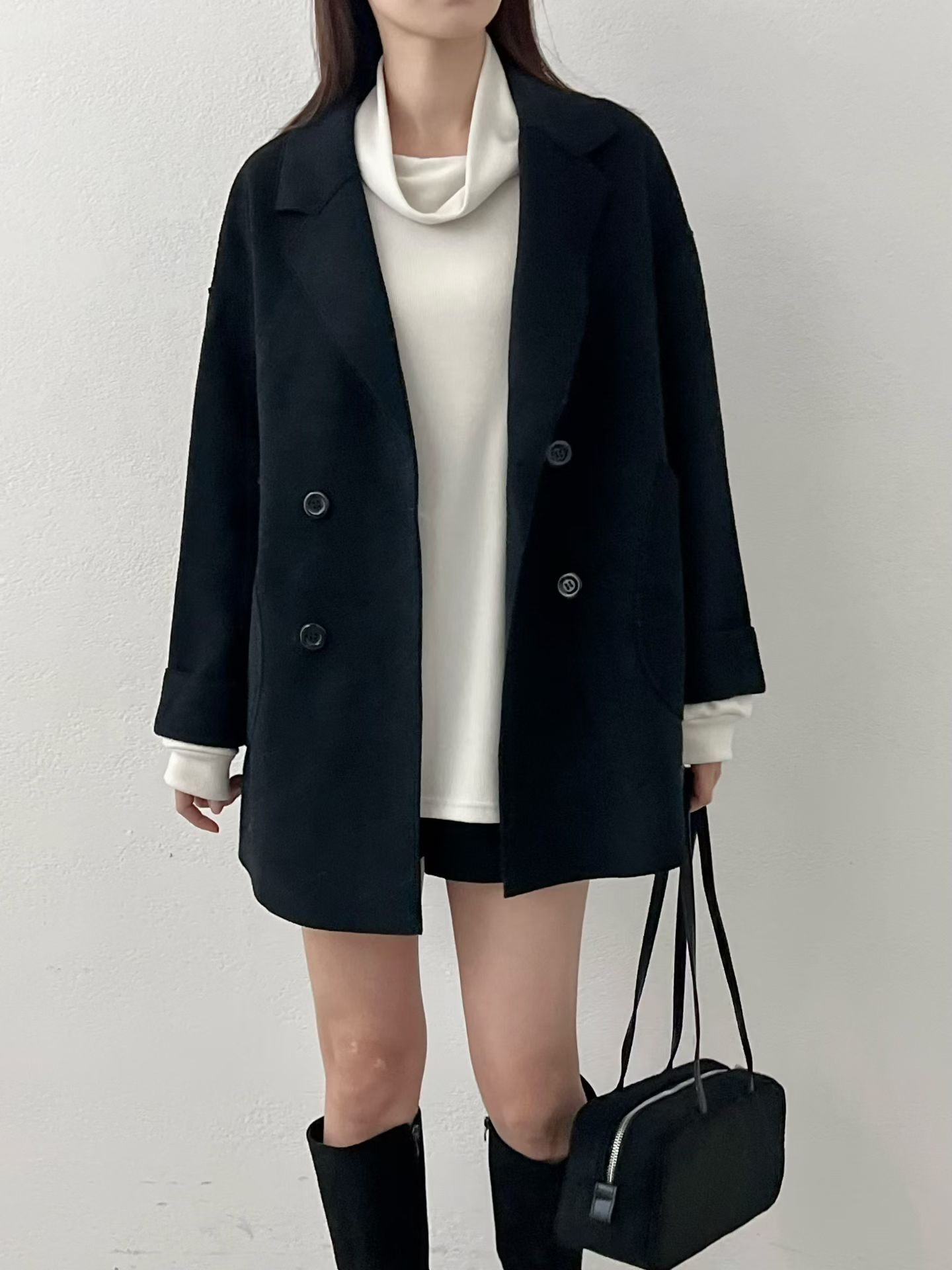 SU5347 雙排扣羊毛混紡外套