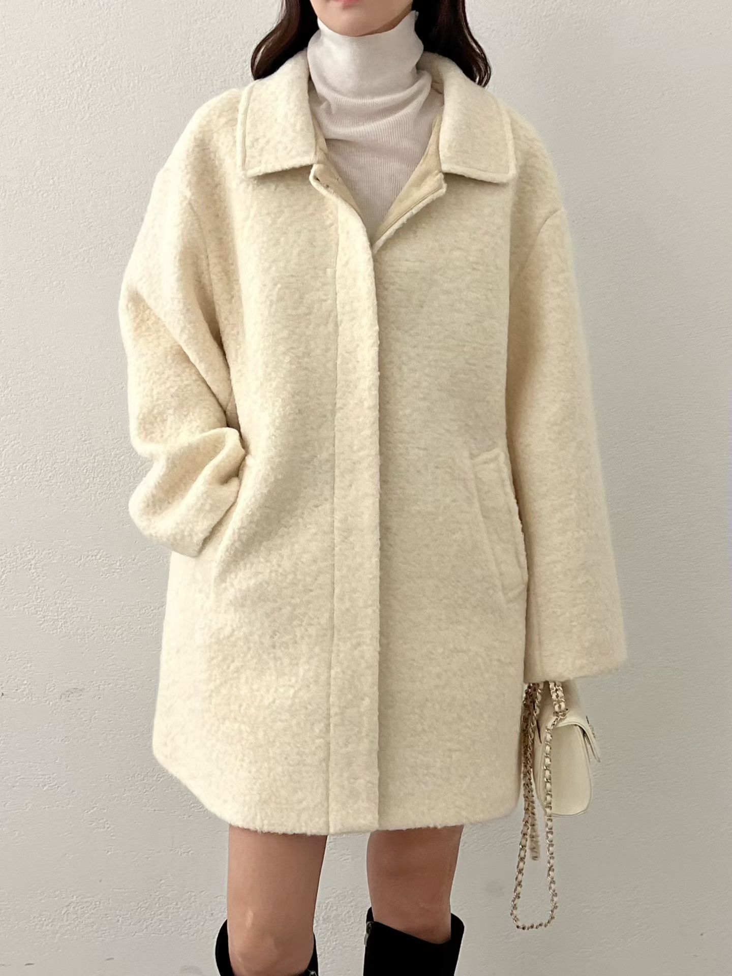 SU5343 毛絨寬版長外套