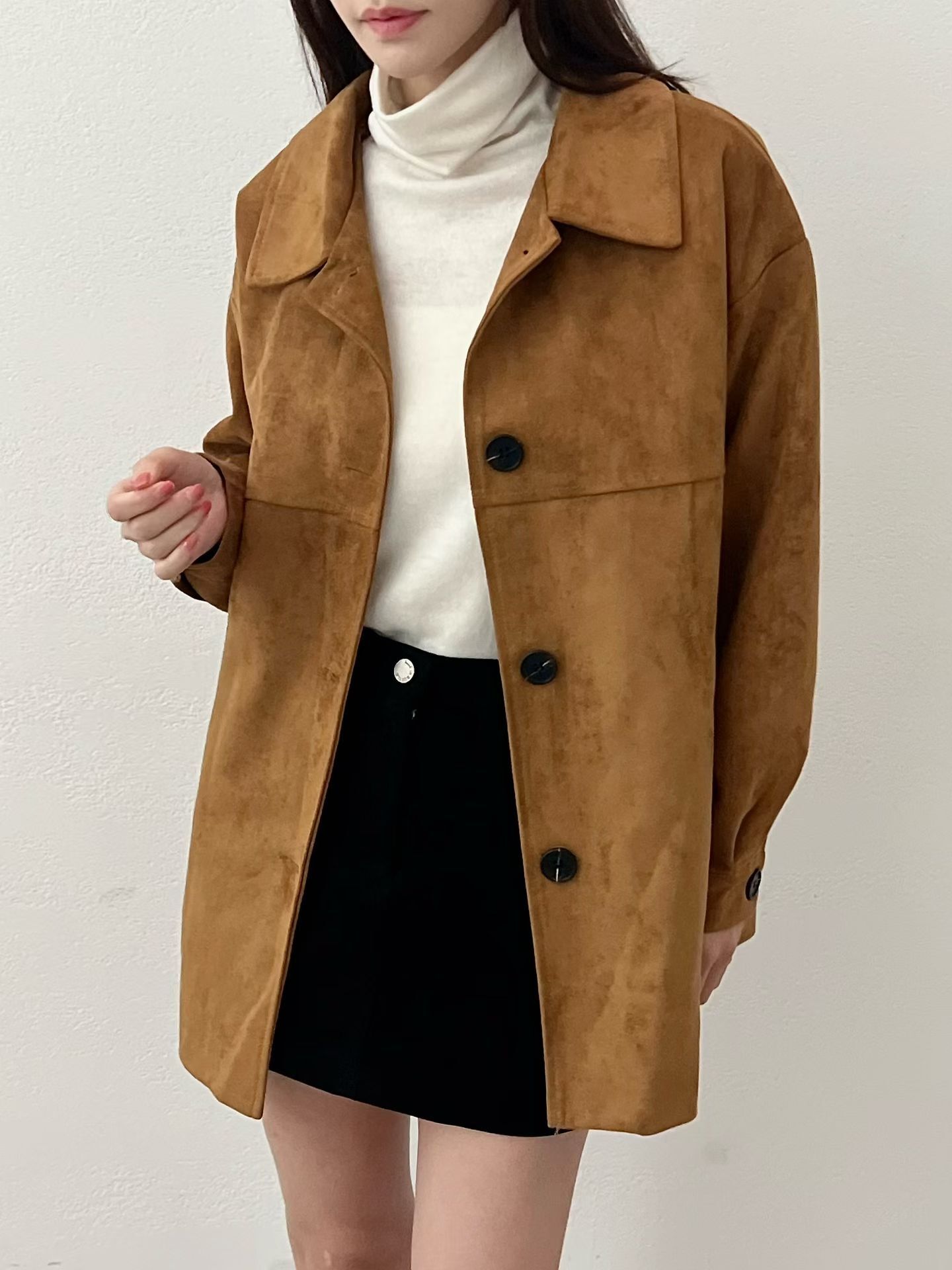 SU5327 麂皮大衣外套