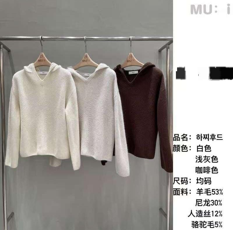 MU5331 羊毛混紡針織連帽毛衣