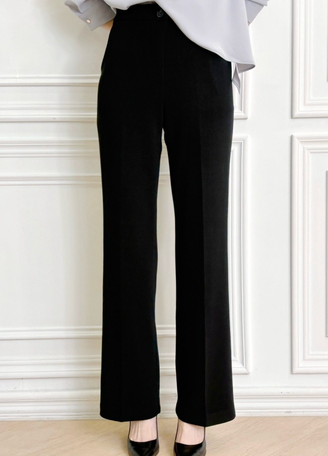 單釦彈性直筒褲(加絨)