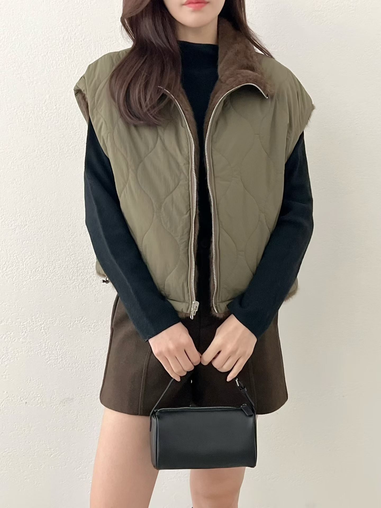 SU5315 韓劇財閥女主拉鏈外套