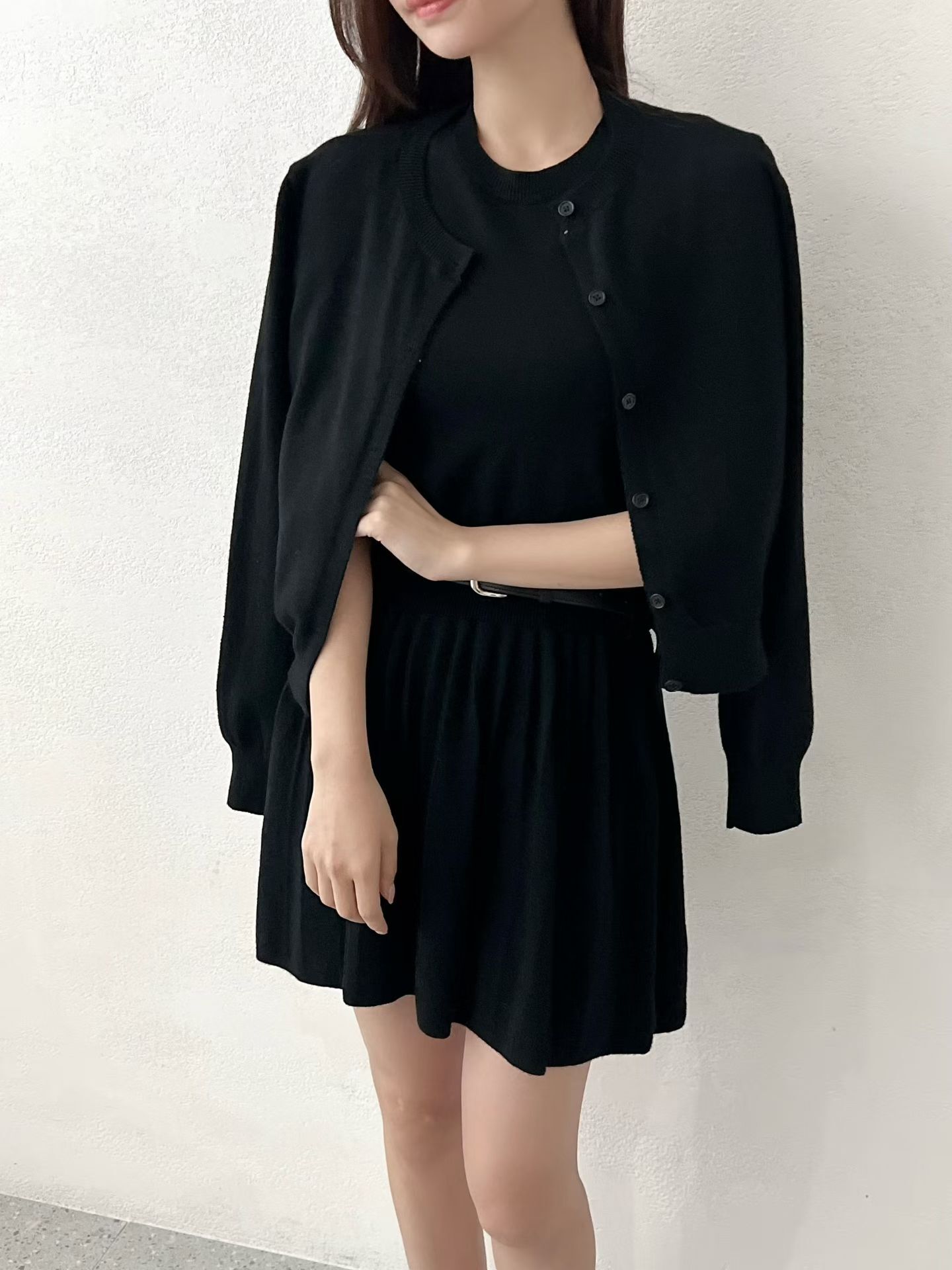 SU5313 背心連身裙圓領外套套裝