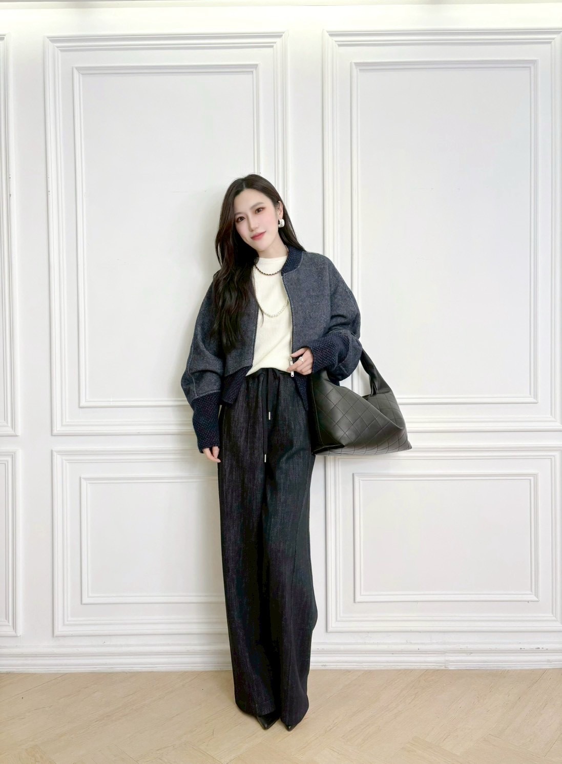 帥氣羊毛拼接外套