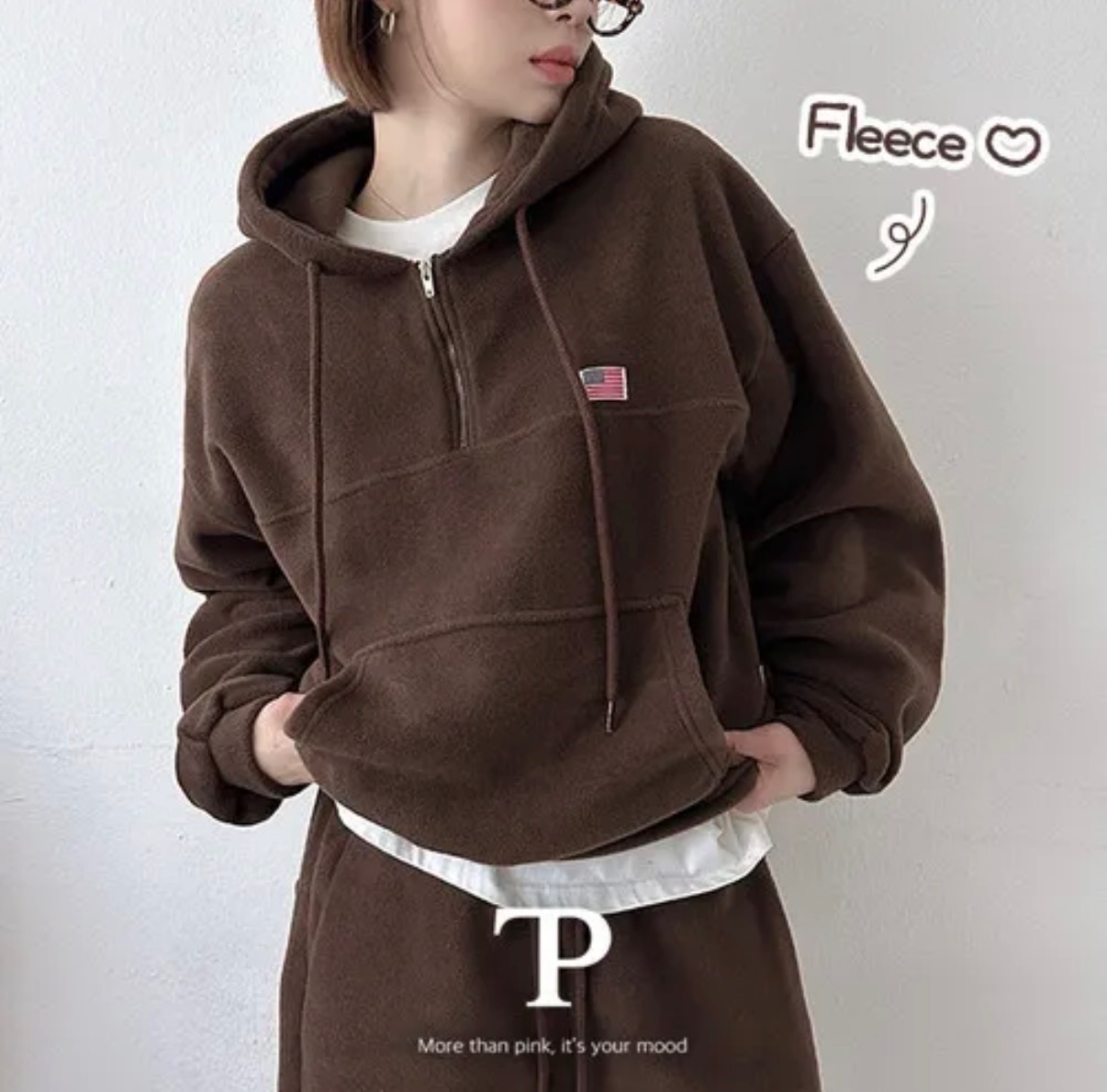 【優惠預訂】KR FLEECE PATCH POCKET HOOD HALF-ZIP（4色）