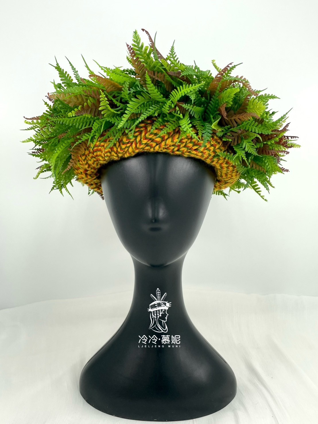 W-No.6男童款毛線配花頭飾52cm