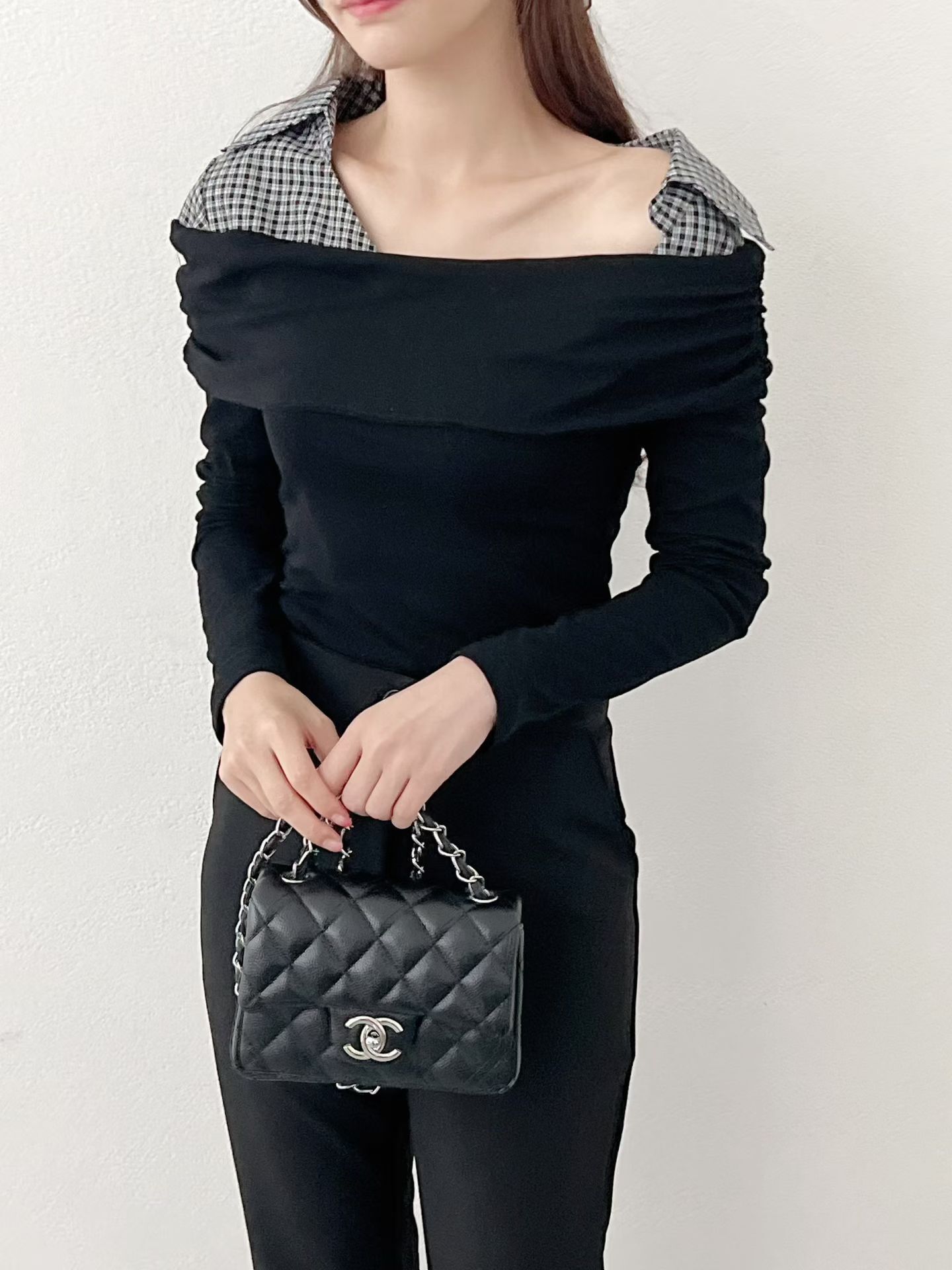 SU5309 小性感單肩假兩件上衣