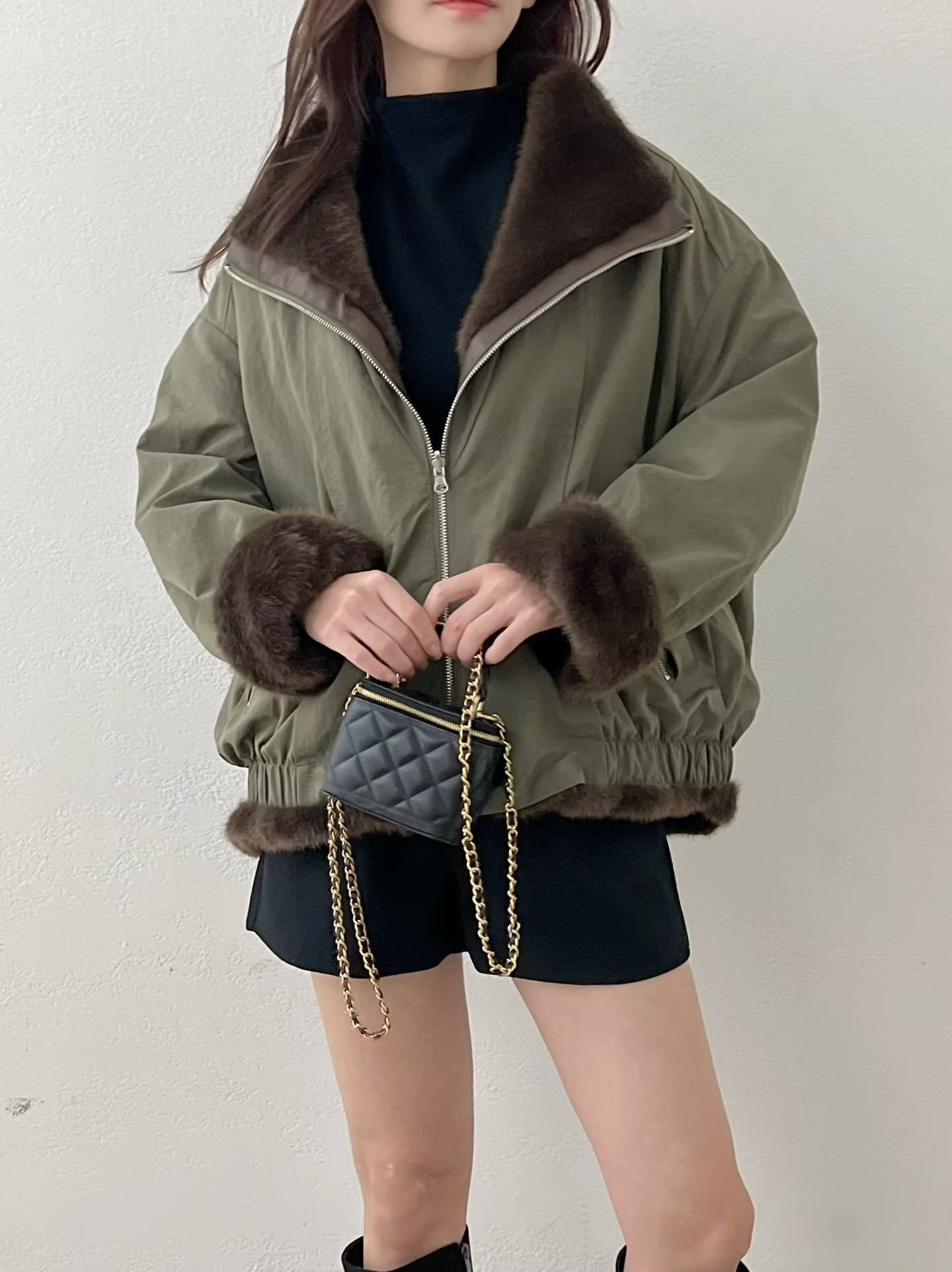 SU5308 內毛毛拉鍊外套