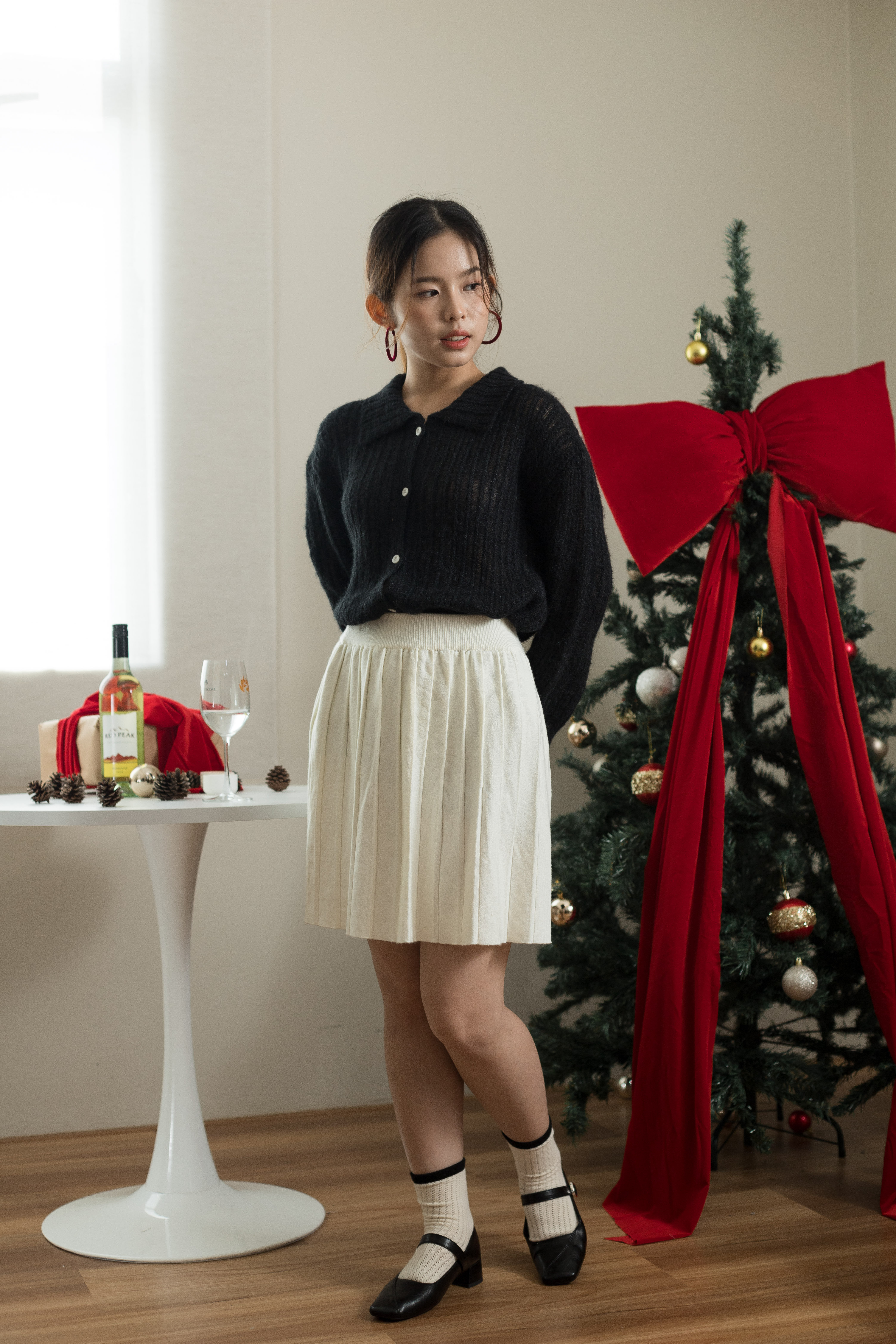 Enoa Wool Blended Knit Top Black -2584KLBLK