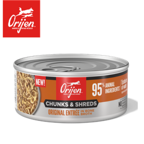 Orijen 渴望 - 奢華鮮肉 原味雞魚主食罐 (橙色) Chunks & Shreds Original Entree 155g