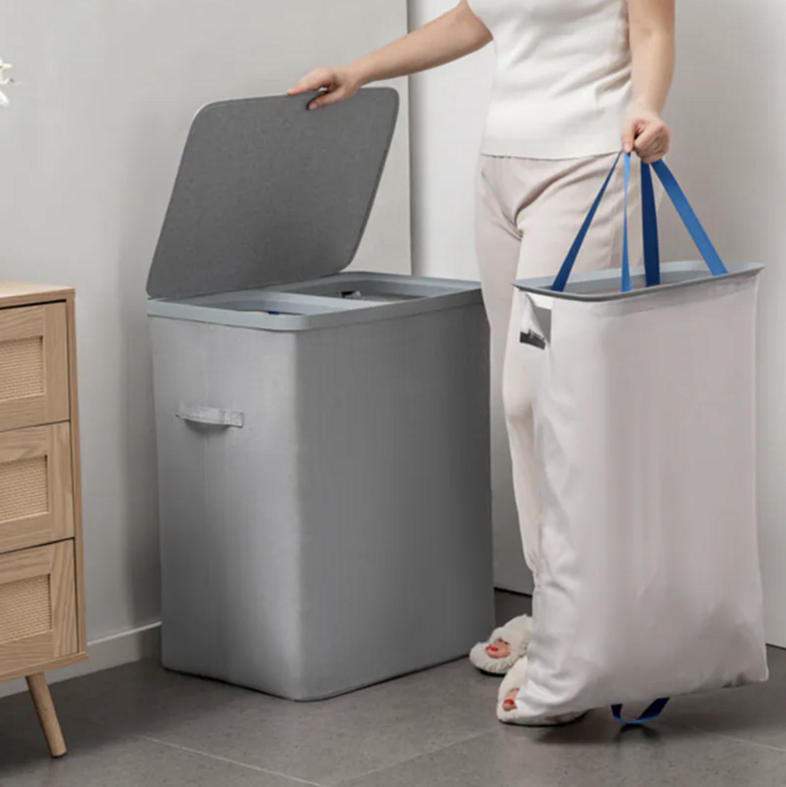 【美國 ELPHECO】100L 雙格洗衣籃 ELPH100BA