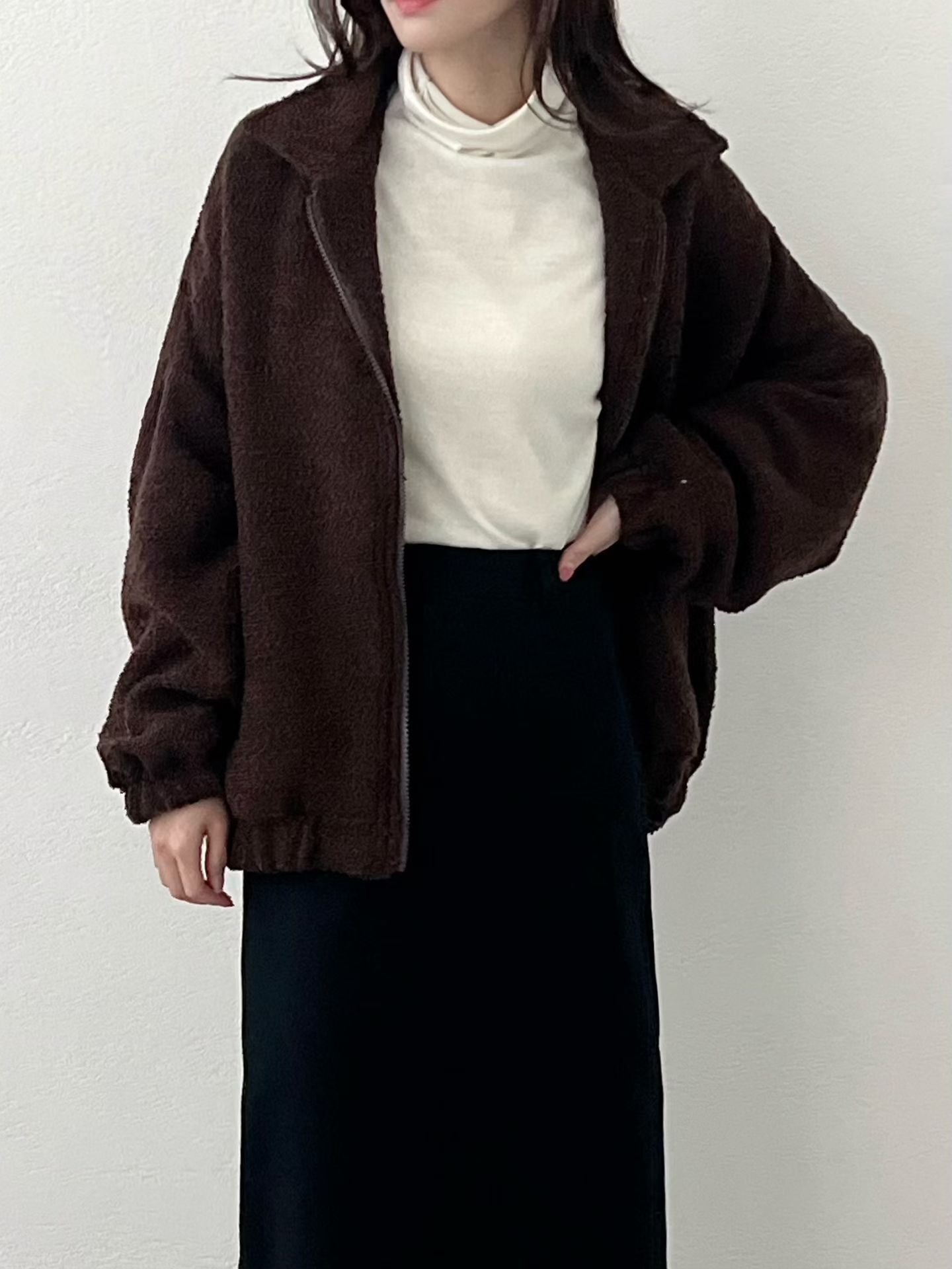 SU5350 羊羔絨拉鏈夾克