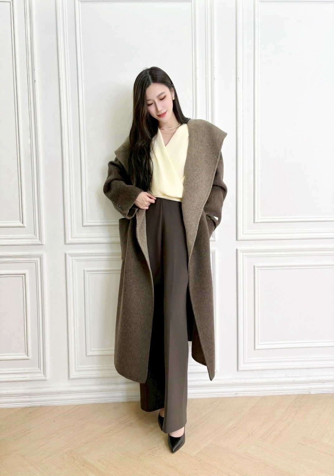 全彈性腰頭柔軟直筒褲