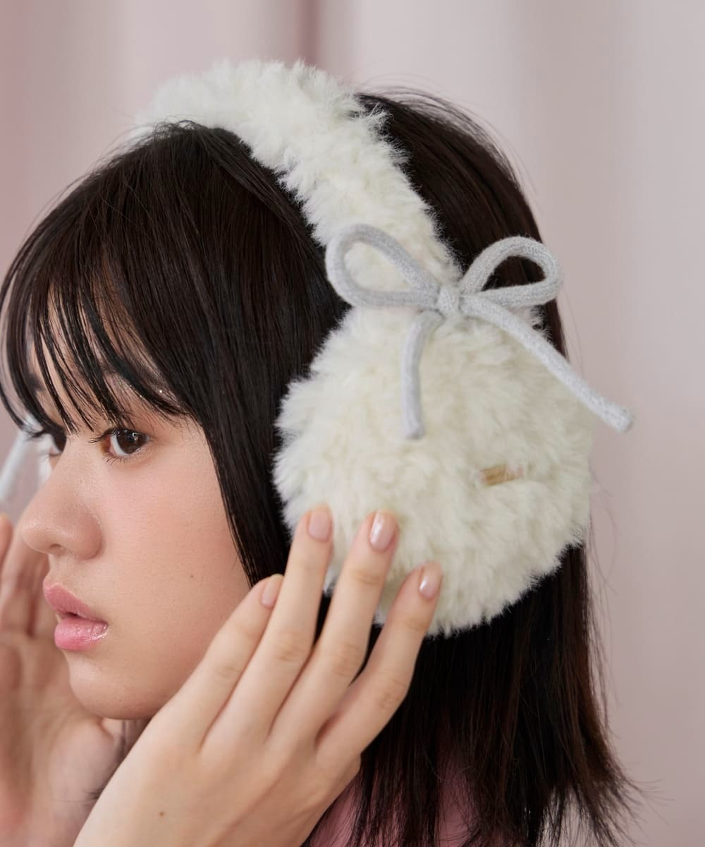 預購┃日本 kaorinomori 冬天 毛茸茸 蝴蝶結 耳罩