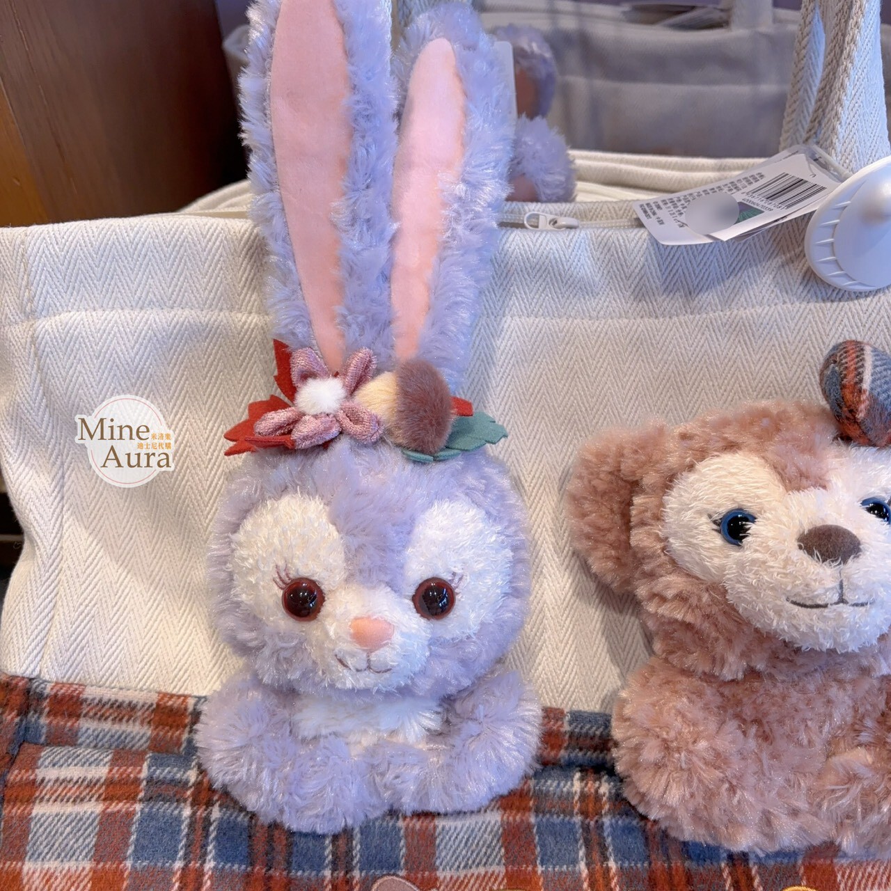 聖誕節 雪莉玫 ShellieMay 史黛拉露 星黛露 StellaLou 絨毛大頭 造型 手提包 托特包 -上海迪士尼樂園