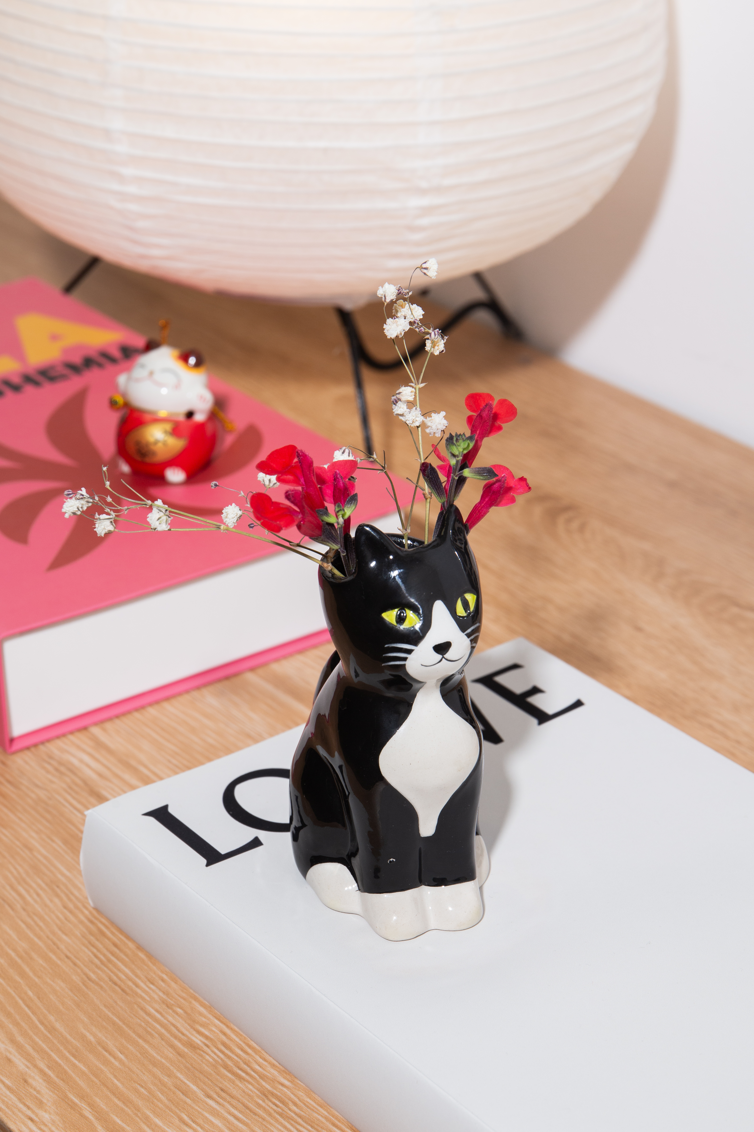 Black & White Cat Mini Vase｜DOIY