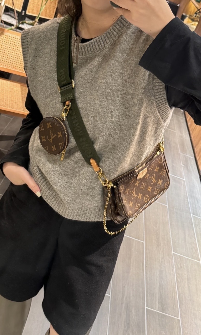 Louis Vuitton LV 五合一 粉綠肩帶