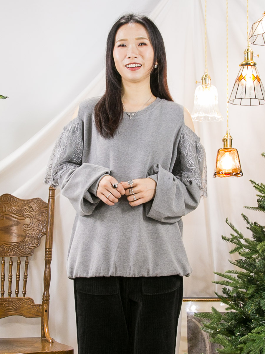 ⬇️開倉低至半價😱FINALSALE📣  膊位LACE．下擺橡根．COTTON料 OFF SHOULDER TOP【不設退換】