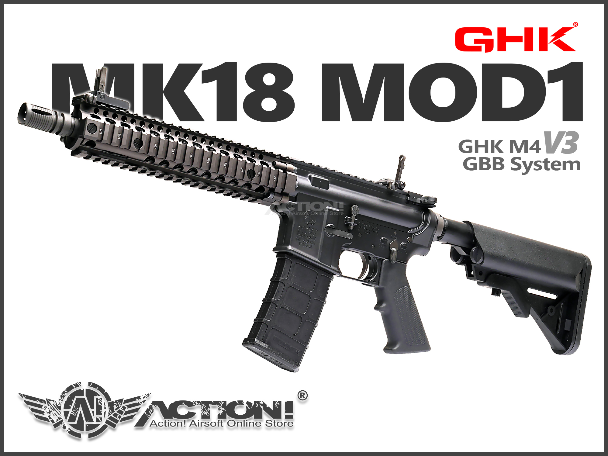 GHK - MK18 MOD1 V3 GBB氣動槍(GHK M4 V3 GBB系統) 10.3