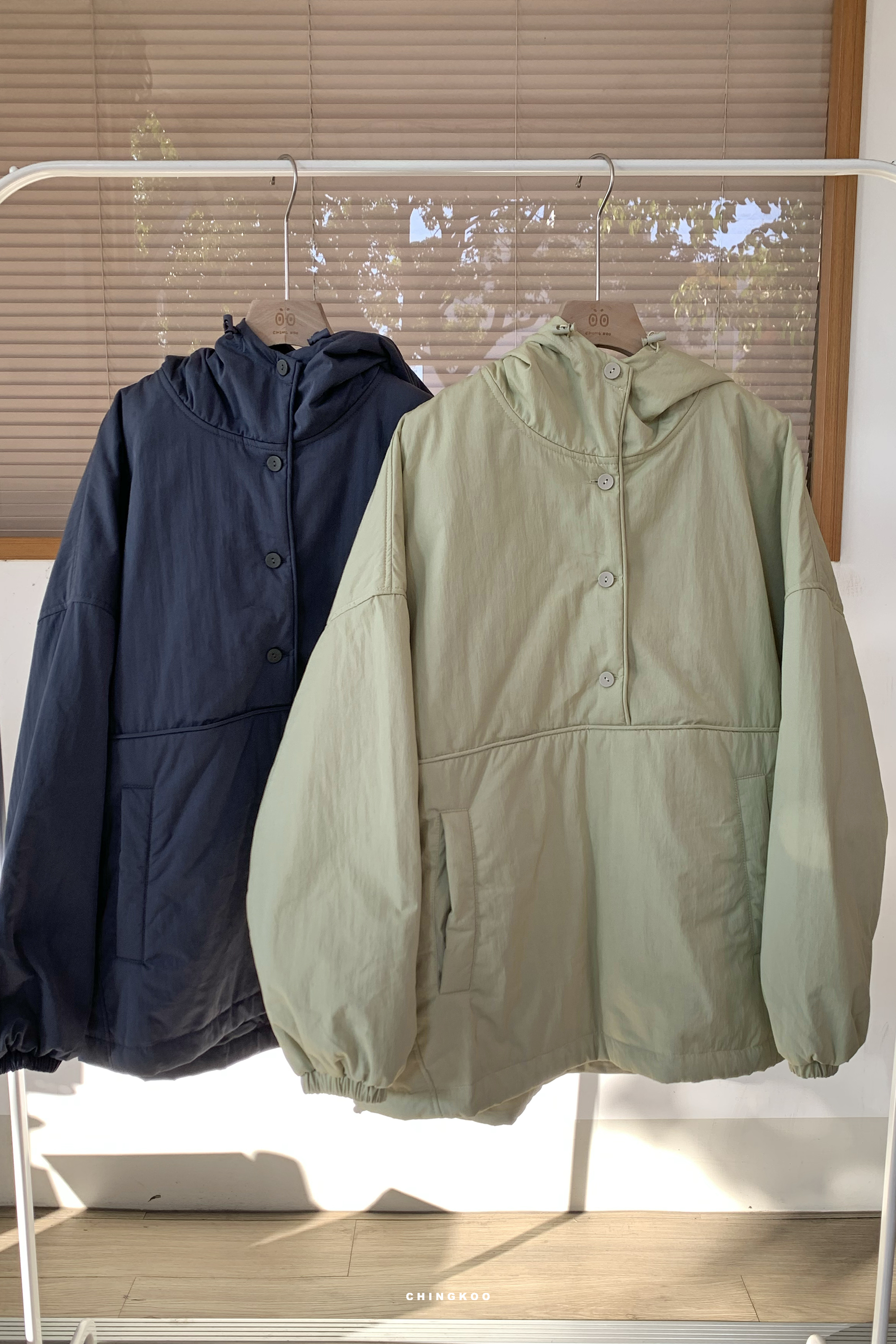 More in Dec｜澎澎保暖半釦連帽t 4色