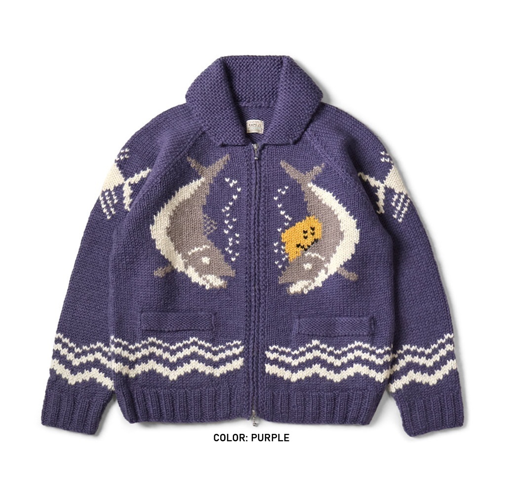 12/11 RELEASE: KAPITAL HAND-KNITTED PECKISH TROUT ZIP CARDIGAN - PRE ORDER ITEM (預訂中)