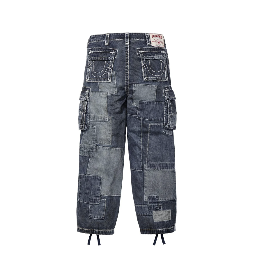 -(B4c02)-SUPREME / TRUE RELIGION PATCHWORK CARGO PANTS 聯名款 大口袋 拼接工裝褲
