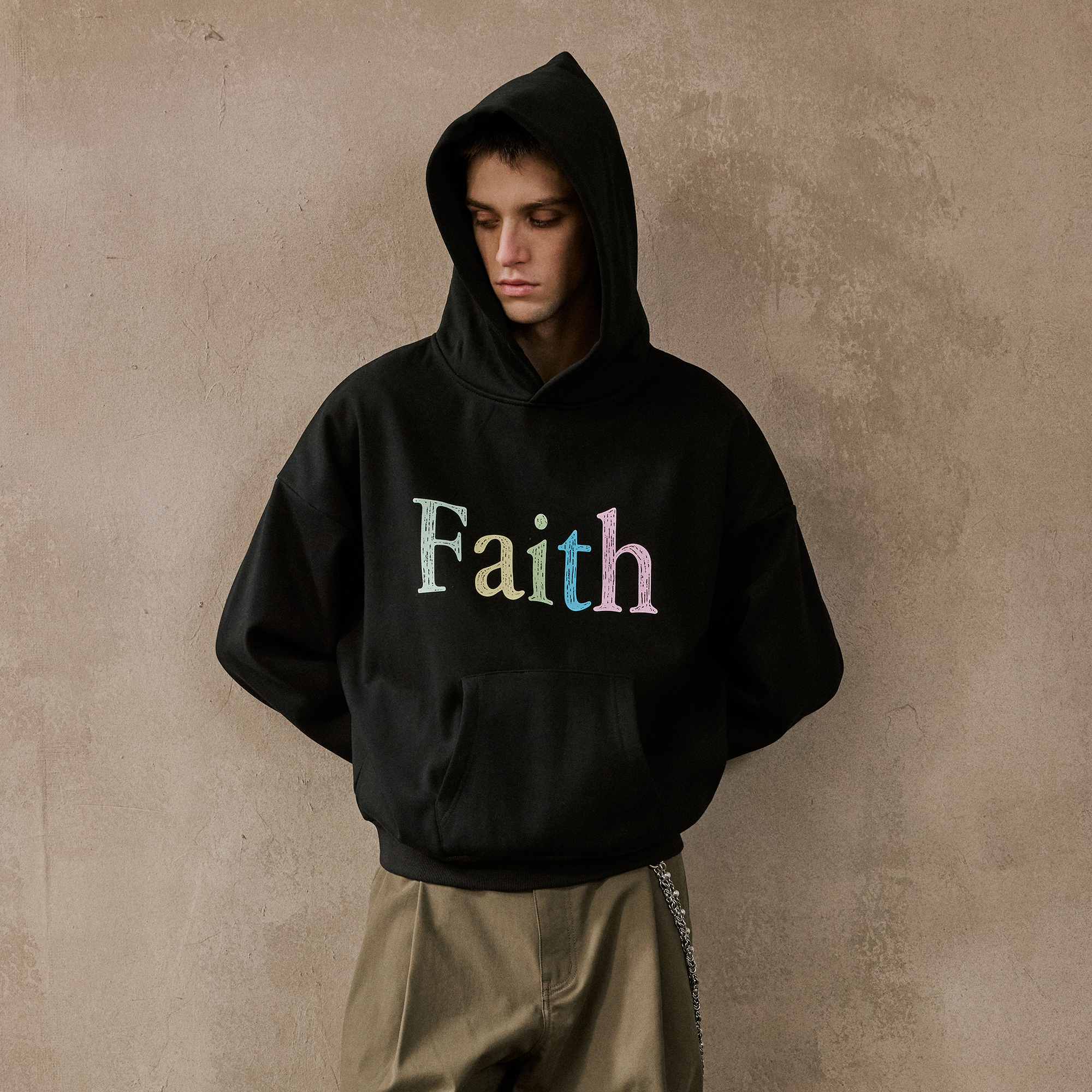 代購-<德國品牌>NO/FAITH 540G 寬短版 帽T 連帽衛衣 男女同款