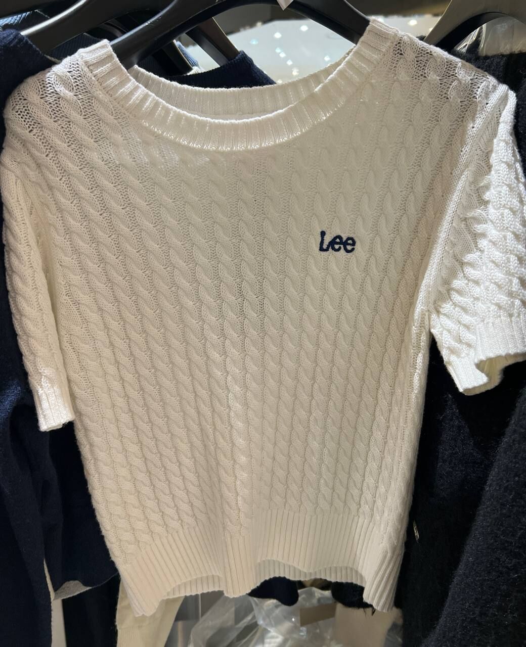 [K] LEE IVORY WOMEN'S CABLE CROP KNIT, LE2402KT63IV (KL47)