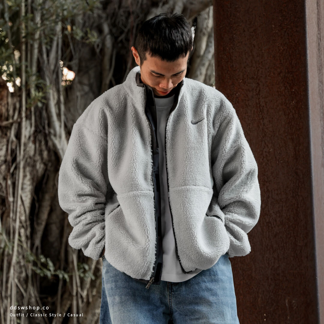 "代購" NIKE SPORTSWEAR 立領 羊羔毛 雙面穿 男款外套