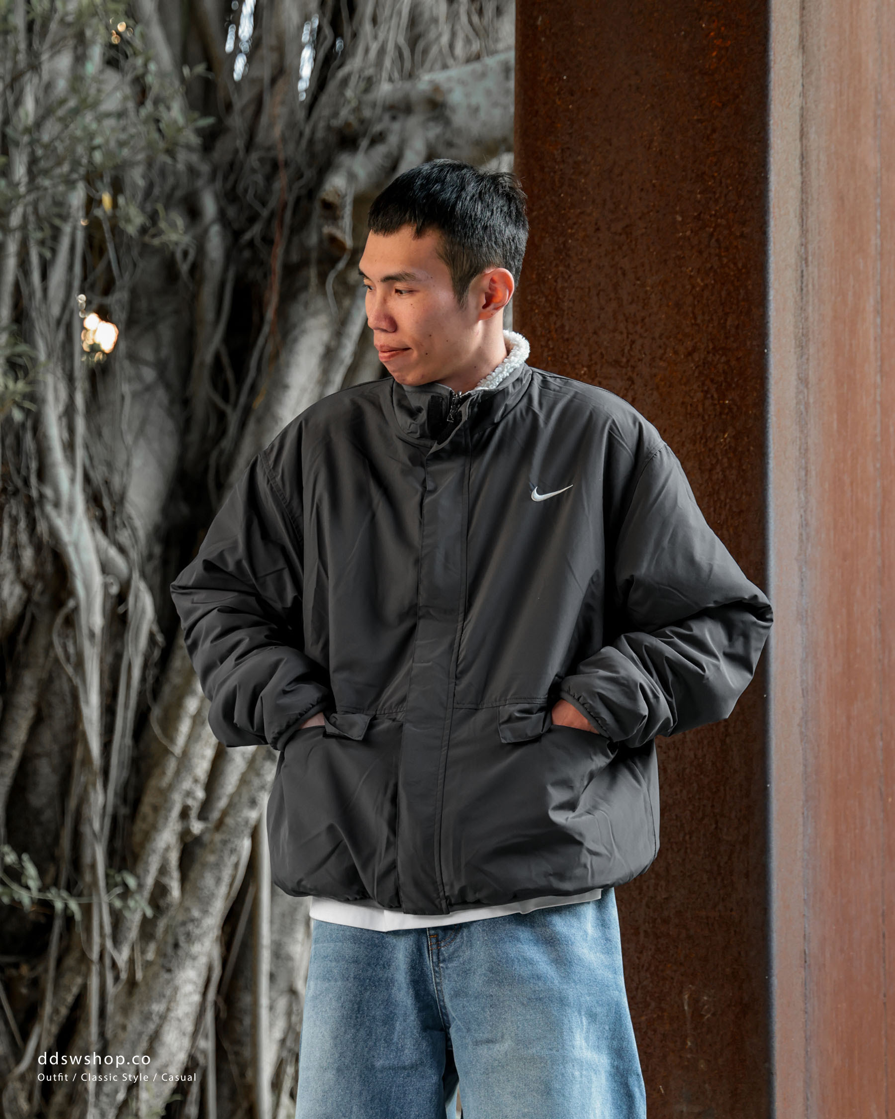 "代購" NIKE SPORTSWEAR 立領 羊羔毛 雙面穿 男款外套