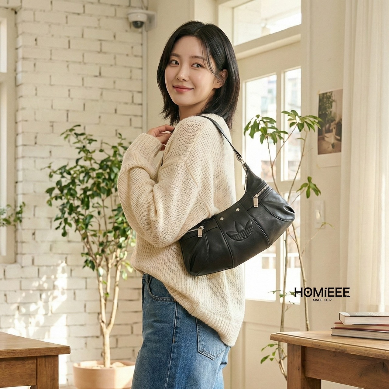 Adidas Originals Hobo Bag 肩背包 皮革 黑 銀 [KF4485] [KC2771]