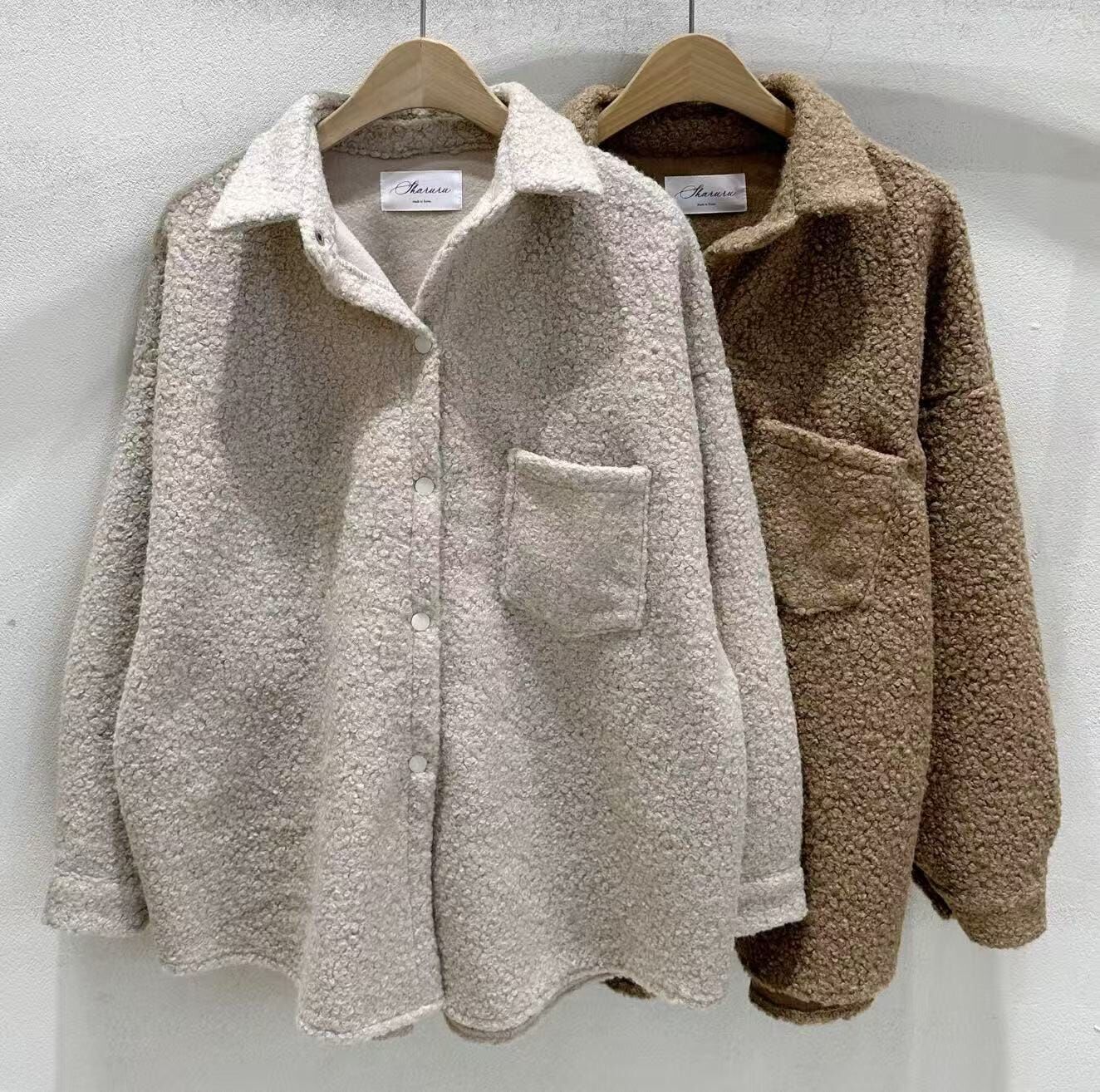 SU5372 羊羔毛毛氣質翻領外套