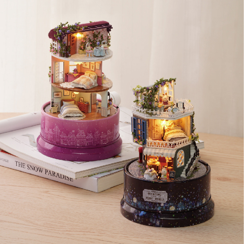 DIY Mini Rotating Music World Assembly Model
