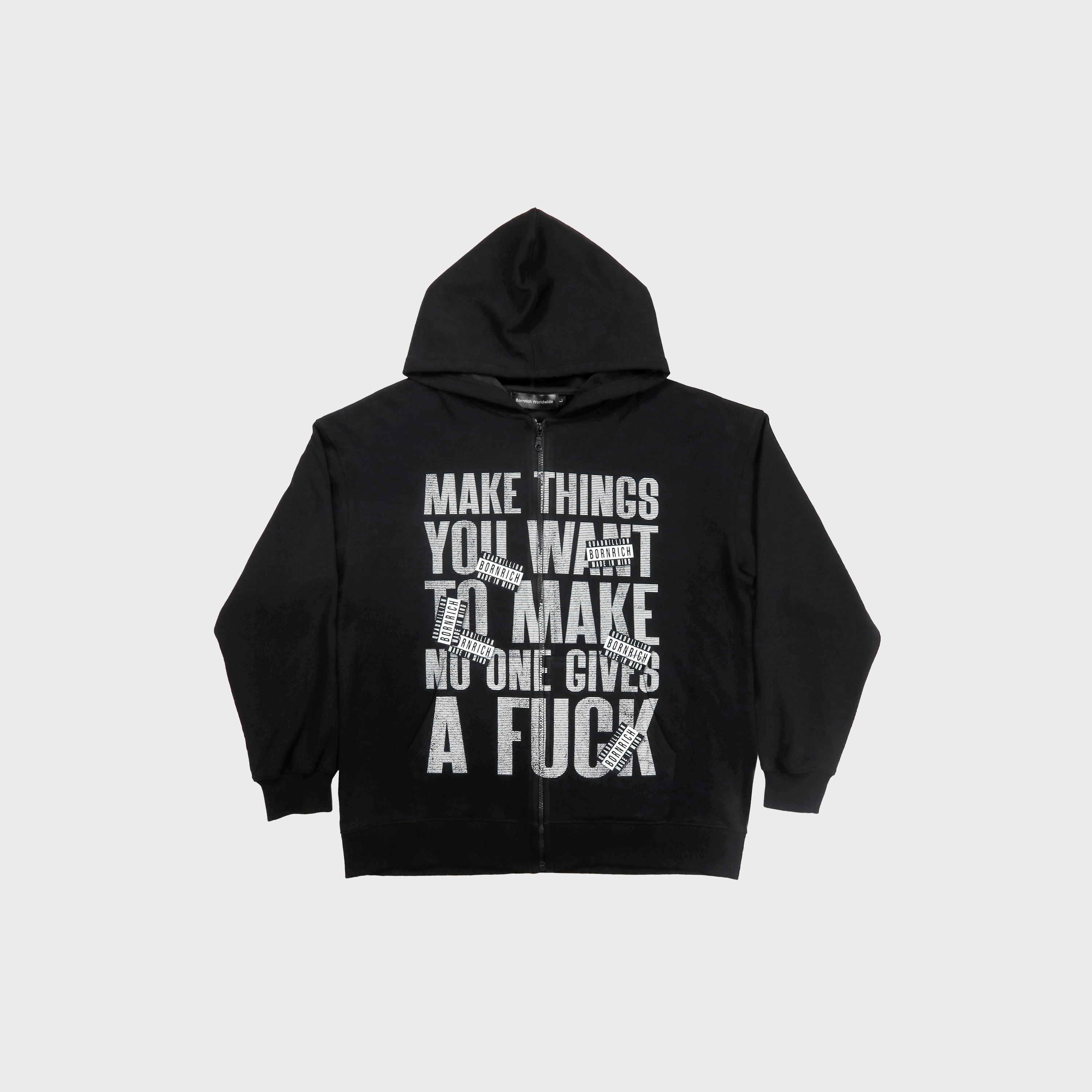 Bornrich｜Quadrillion Zip Up Hoodie (Black)