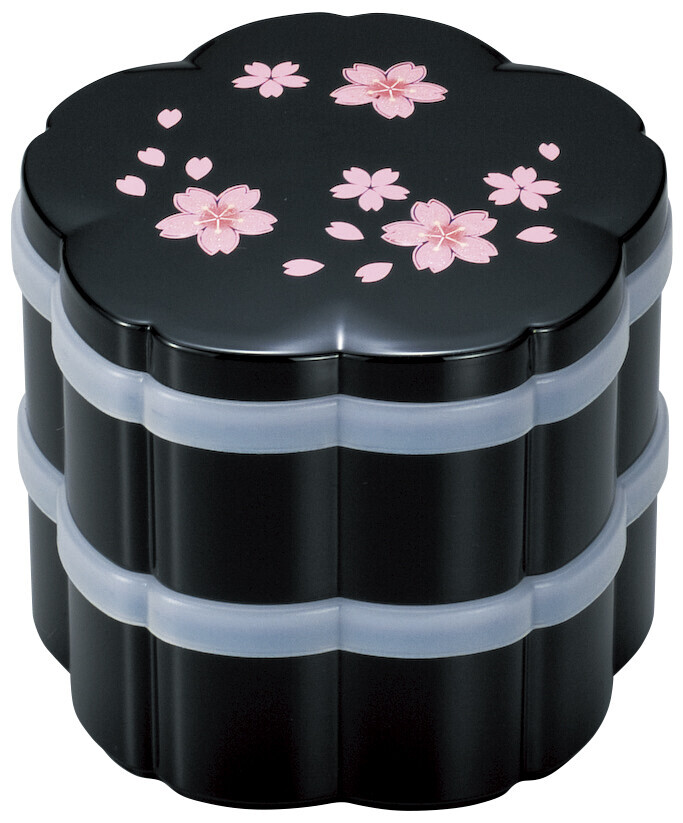 日本迎春黑舞櫻起舞兩層盒 (日本製)