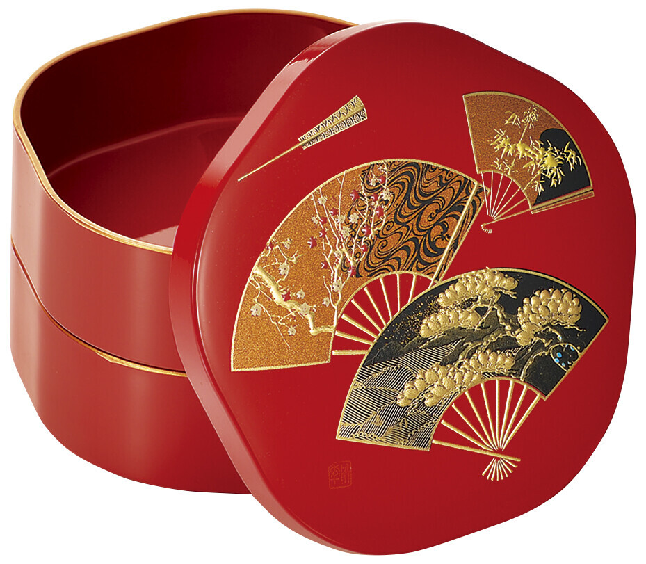 日本迎春松竹梅花兩層盒 (日本製)