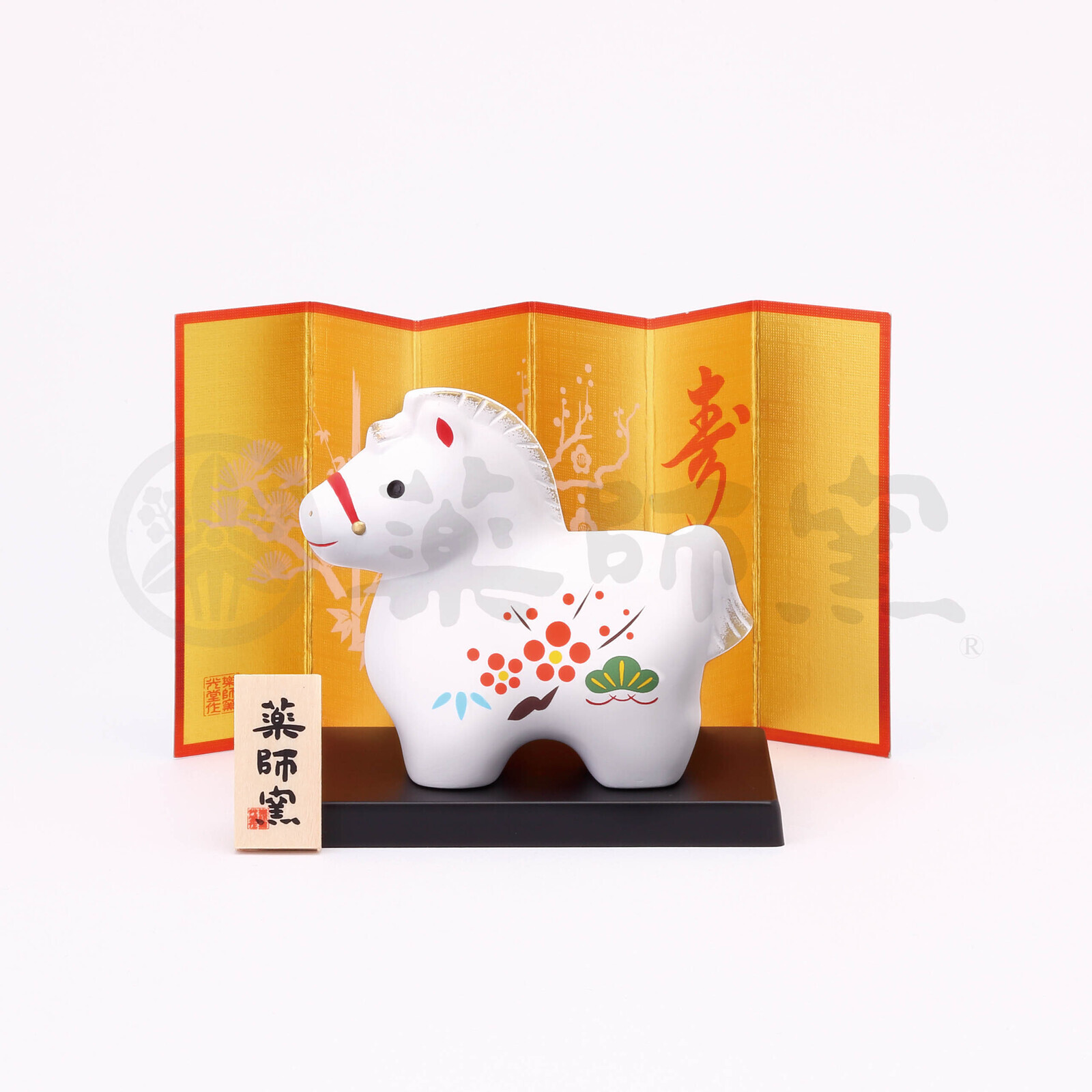 日本藥師窯錦彩招福松竹梅馬仔擺設 (非日本製)