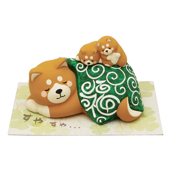 日式大小柴犬親子訓覺陶瓷擺設 (非日本製)