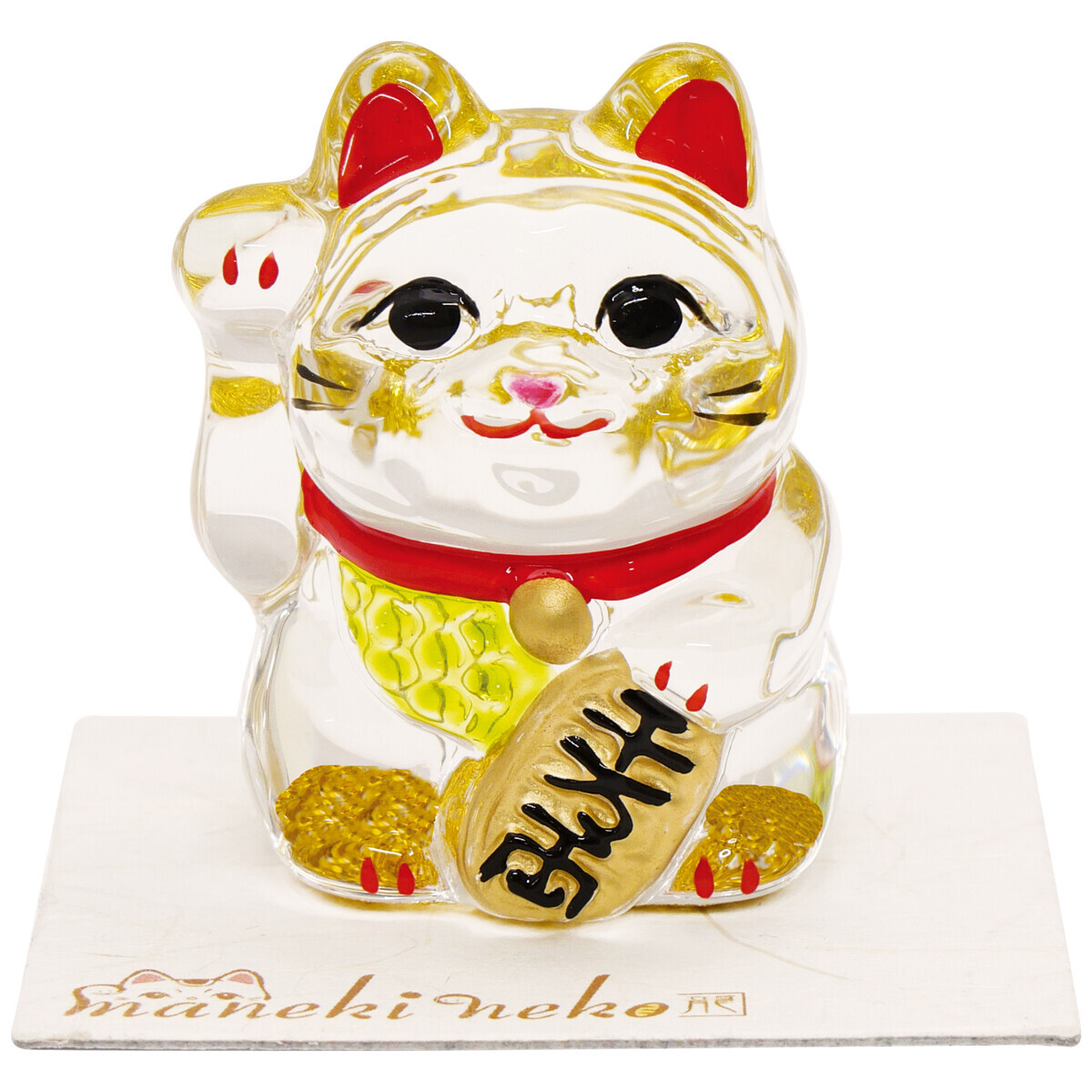 日式水晶玻璃招財貓擺設 (非日本製)