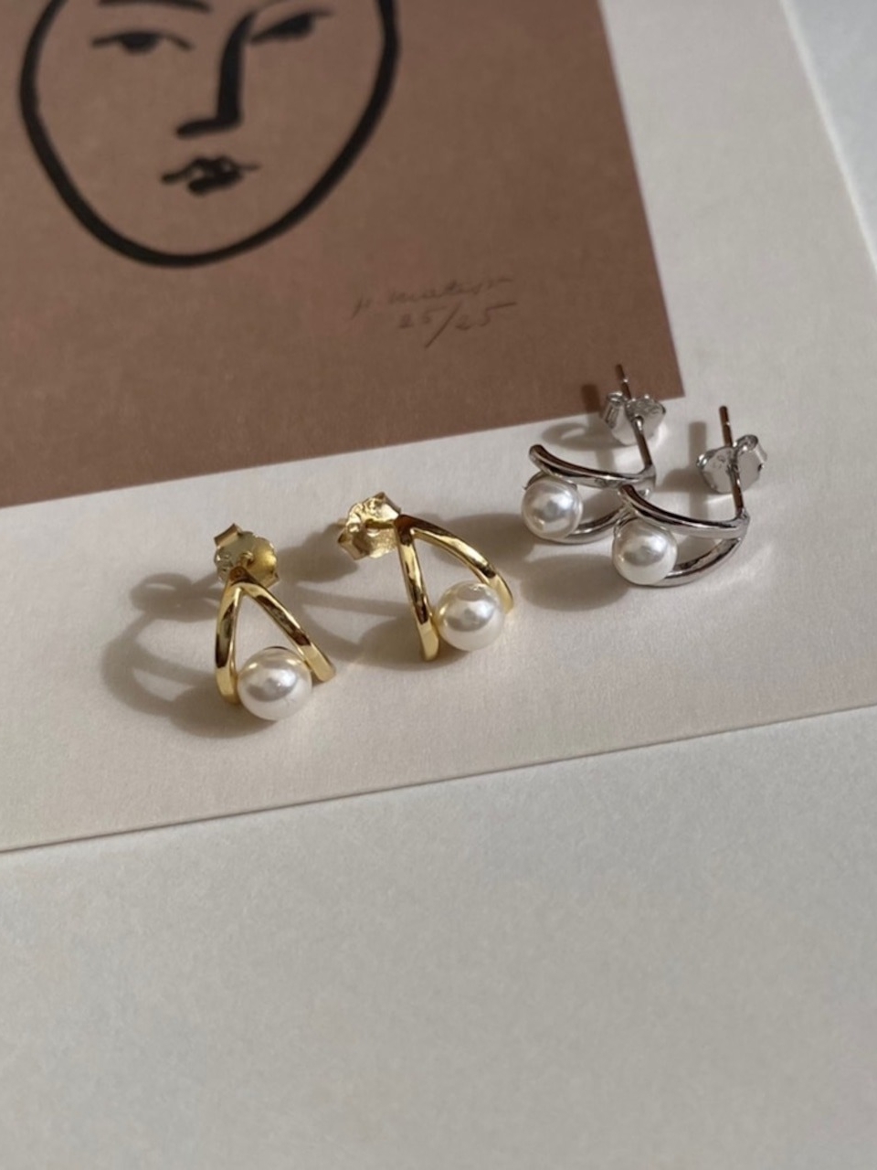 S925 center pearl pierce