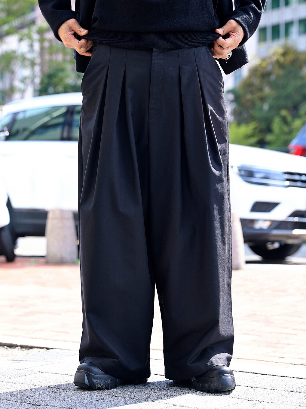 雙褶寬鬆西裝褲