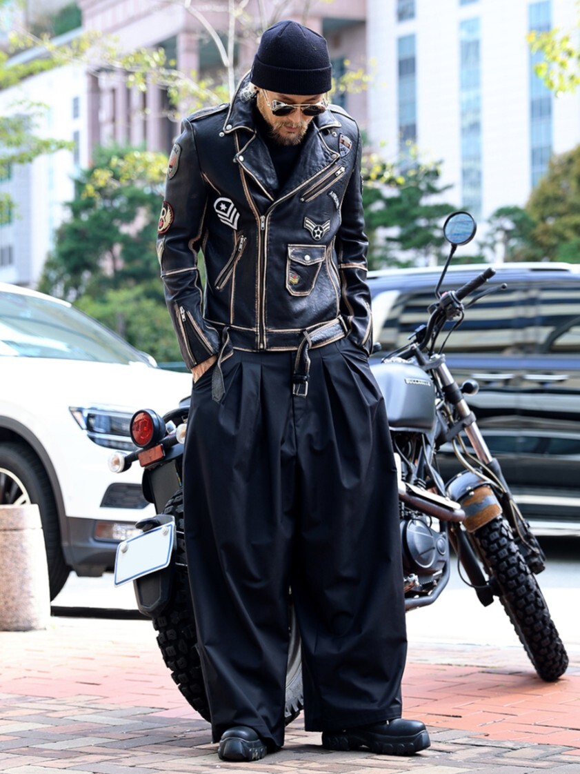 雙褶寬鬆西裝褲