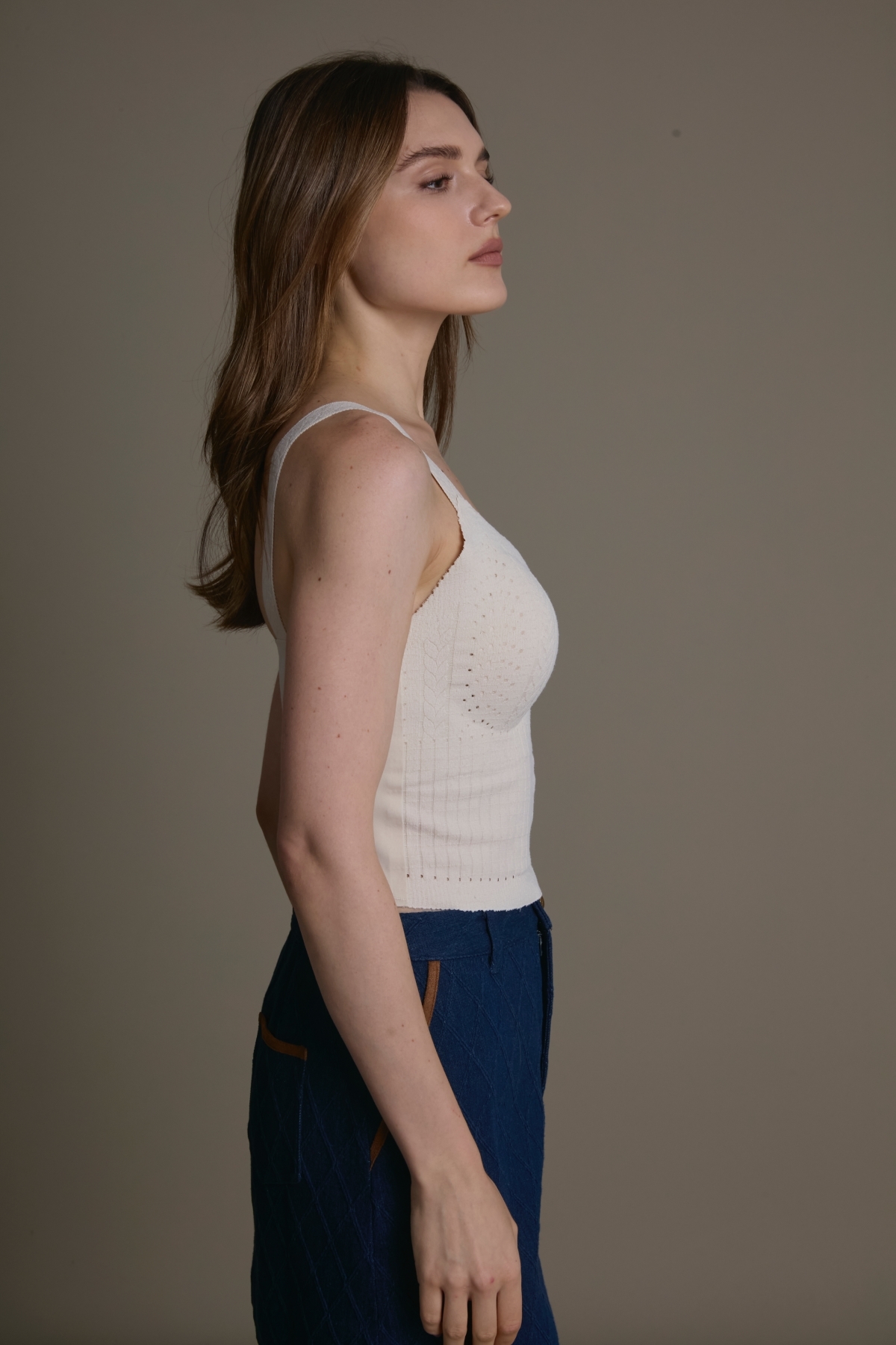 美型寬肩帶針織Bra Top背心