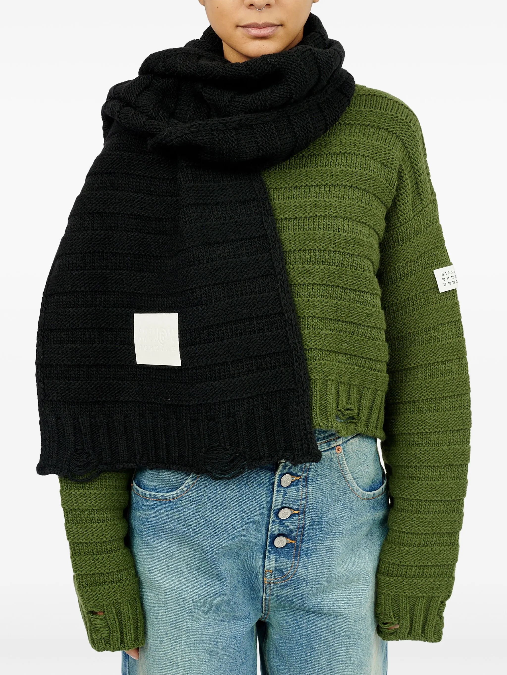 MM6 Maison Margiela / Knitted wool blend scarf