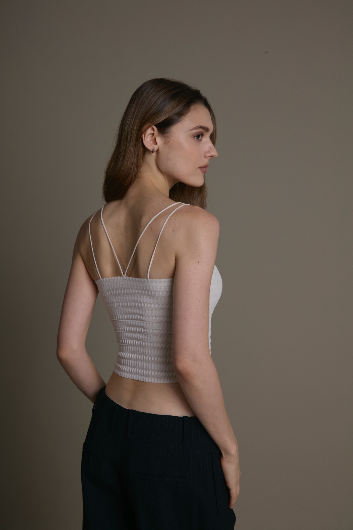 後交叉細肩彈力Bra Top背心