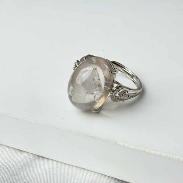 白水晶中晶戒指