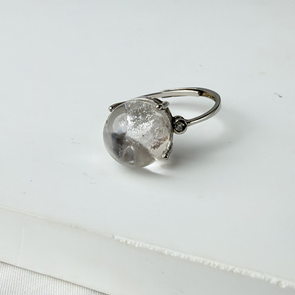 白水晶中晶戒指