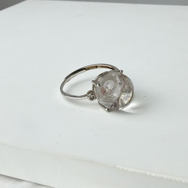 白水晶中晶戒指