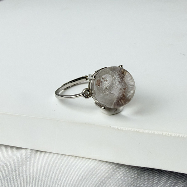 白水晶中晶戒指